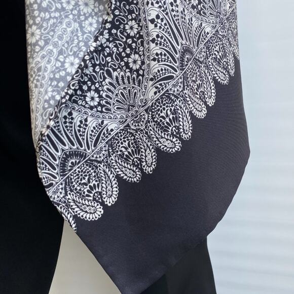 HELMUT LANG sz L Silk Backless Tank Top Cross Straps Persian Floral Black White - Picture 4 of 8